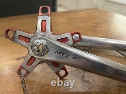Old school bmx SR apex-m red /silver cranks and sr sp-468 pedals