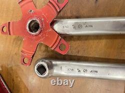Old school bmx SR apex-m red /silver cranks and sr sp-468 pedals