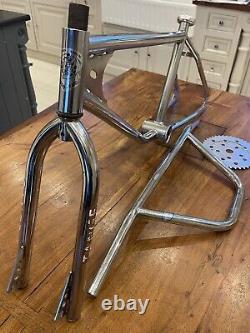 Old school bmx asco pro prototype frame forks bars seat clamp disc chain ring