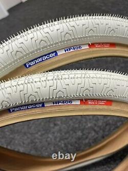 Old school bmx panaracer HP 406 freestyle tyres in white new 20 x 1.75