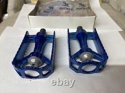 Old school bmx pedals Nos new old stock sr mp 460 blue 9/16