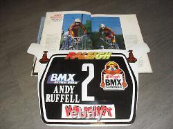 Original 1980s Old School BMX Aero Race Plate Andy Ruffell Raleigh Team Burner