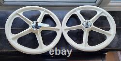 Original Alloy Hubbed Skyways with Coaster Brake in White Old School BMX