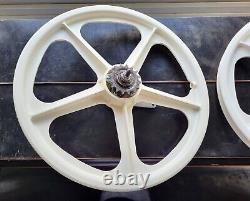 Original Alloy Hubbed Skyways with Coaster Brake in White Old School BMX