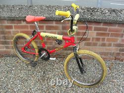 Original Old School 1983 Raleigh Burner Mk1 BMX Unrestored Survivor Red Yellow