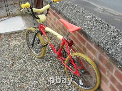 Original Old School 1983 Raleigh Burner Mk1 BMX Unrestored Survivor Red Yellow