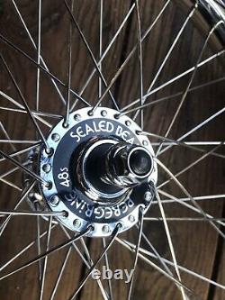 Peregrine Super Pro 48 Sealed Chrome Hubs Wheels Suzue Old School 80's BMX Rare