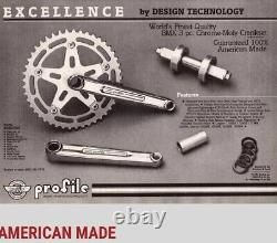 Profile Racing 180mm Gen III Crank Set 3rd Gen Old School BMX Vintage Rare HTF