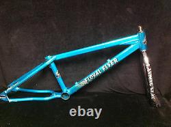 RARE Blue Ano SE FLOVAL FLYER FRAME & LANDING GEAR FORKS Old School BMX Set