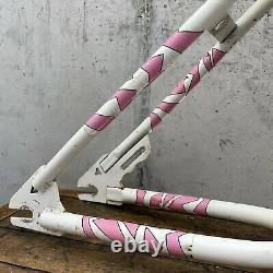 Raleigh Ultra Shock Old School BMX Frame Set 80s Freestyle PINK Twin Top Tube
