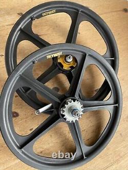 Rare One Off Skyway Graphite Tuff Wheels With NOS Suntour Coaster Old School BMX