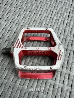 Shimano DX Pedals Old School BMX 9/16 Red OG Genuine 80's