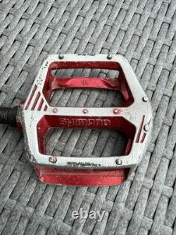 Shimano DX Pedals Old School BMX 9/16 Red OG Genuine 80's