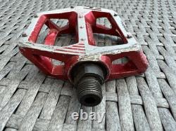 Shimano DX Pedals Old School BMX 9/16 Red OG Genuine 80's