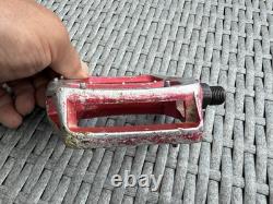 Shimano DX Pedals Old School BMX 9/16 Red OG Genuine 80's