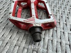 Shimano DX Pedals Old School BMX 9/16 Red OG Genuine 80's