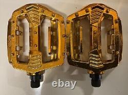 Shimano Gold Pd-mx15 9/16 Pedals Old School Bmx Gt Vintage Retro No Box