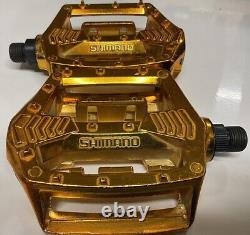 Shimano Gold Pd-mx15 9/16 Pedals Old School Bmx Gt Vintage Retro No Box