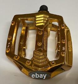 Shimano Gold Pd-mx15 9/16 Pedals Old School Bmx Gt Vintage Retro No Box
