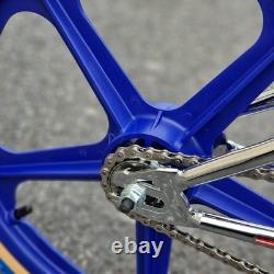 Skyway T/A 20 Inch Custom Old School BMX Bike Chrome / Blue