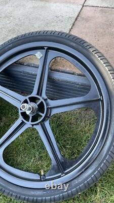 Skyway Tuff 2 Old School BMX Mag Wheels 20 Black With Tyres Tubes Very Good Set