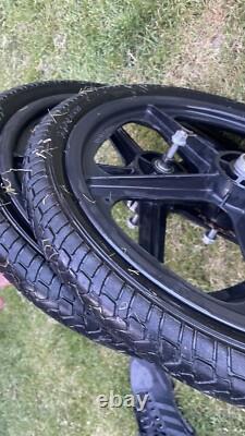 Skyway Tuff 2 Old School BMX Mag Wheels 20 Black With Tyres Tubes Very Good Set