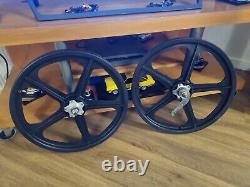 Skyway Tuff II Coaster Alloy Hubs Pair Black Vintage Old School BMX