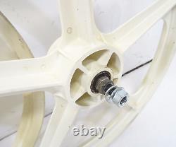 Skyway Tuff Wheels II Old School BMX Bike Wheel Set Off White Used Marked GC