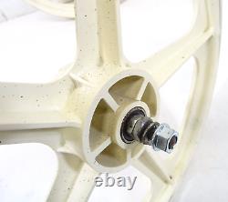 Skyway Tuff Wheels II Old School BMX Bike Wheel Set Off White Used Marked GC