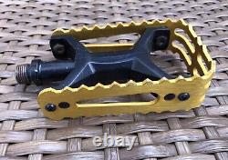Skyway Ultralite Pedals, Old School, Vintage BMX Gold 9/16 Tuff