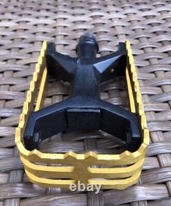 Skyway Ultralite Pedals, Old School, Vintage BMX Gold 9/16 Tuff