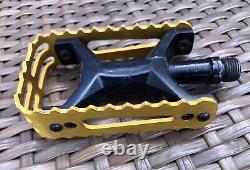 Skyway Ultralite Pedals, Old School, Vintage BMX Gold 9/16 Tuff