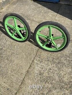 Skyway wheels Old School BMX 20 Came Off Raleigh Burner. (GREEN) With Tyres