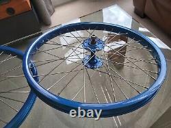 UKAI 20x1.75 blue wheel set Suntour Hi Lo hubs Old School BMX