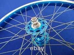 Vintage 80s Sunshine & Sansin Hubs & Araya Rims Blue Wheels Used Old School Bmx