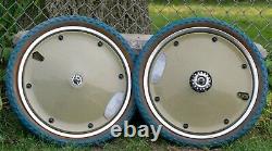 Vintage BMX Wheelset Huffy Sigma Old School Bike 1980s 20 Rim Cover Blue Wheels