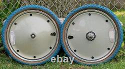 Vintage BMX Wheelset Huffy Sigma Old School Bike 1980s 20 Rim Cover Blue Wheels