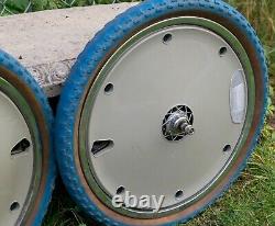 Vintage BMX Wheelset Huffy Sigma Old School Bike 1980s 20 Rim Cover Blue Wheels