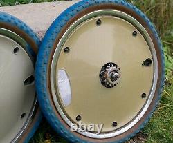 Vintage BMX Wheelset Huffy Sigma Old School Bike 1980s 20 Rim Cover Blue Wheels