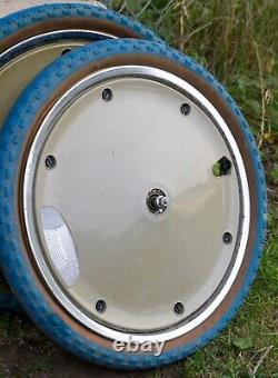 Vintage BMX Wheelset Huffy Sigma Old School Bike 1980s 20 Rim Cover Blue Wheels