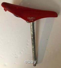 Vintage Elina BMX Seat 1981 Red Old School Saddle 7387 Japan