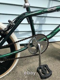 Vintage GT Vertigo Bmx Marble Green Old School Freestyle Bike Mags Dyno