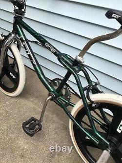 Vintage GT Vertigo Bmx Marble Green Old School Freestyle Bike Mags Dyno