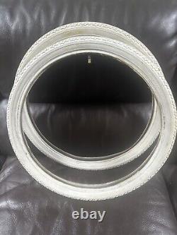 WHITE 80s GT TYRES 20 x 1.75 Old School BMX