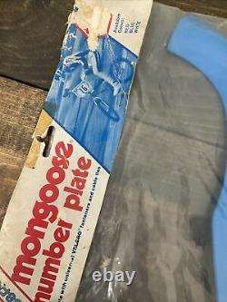 80s Nos Blue Mongoose Numéro Plate Old Schol Bmx Pro Classe Supergoose