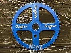 Ancien BMX Vintage Original Sugino One Piece Chain Wheel en bleu 44t