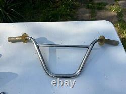 Anciennes barres Powerlite Power Bend Pro BMX + poignées Ame originales des années 80