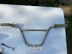 Anciennes barres Powerlite Power Bend Pro BMX + poignées Ame originales des années 80