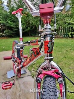 Chrome Red Old School Bmx Vélo USA Stunt Retro Vintage Freestyler Vélo Rare