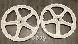 Grandes roues de BMX de récolte 20 Vintage Old School Ensemble Blanc des années 1980